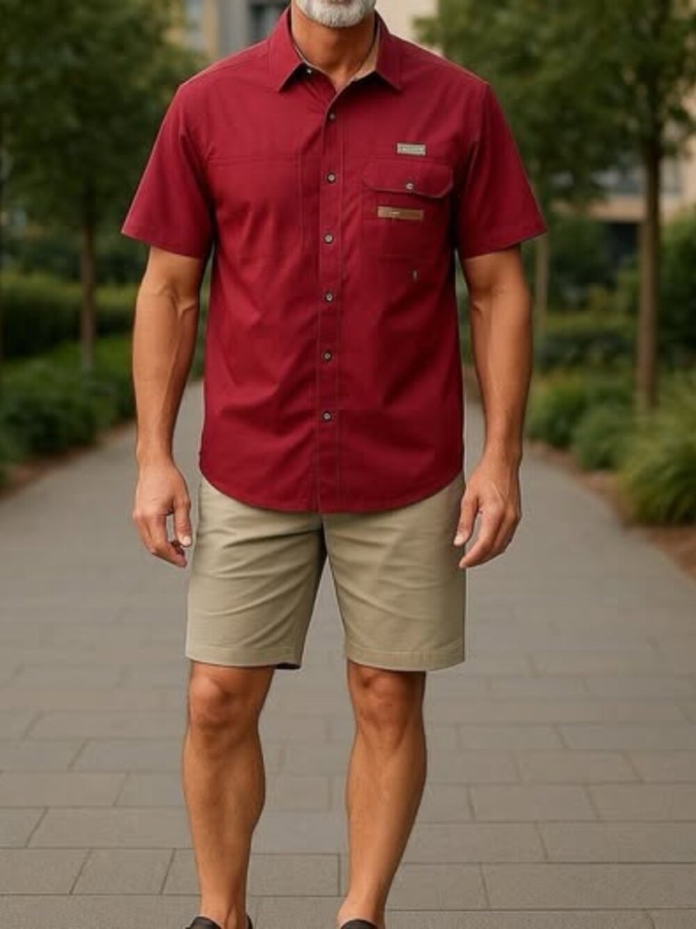 Columbia PHG Sharptail Shirt Mens XXL Short Sleeve Vented Red